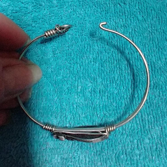 Silvertone Pineapple Charm Bracelet L+D Born In The USA Small Wrist Child - Picture 2 of 5